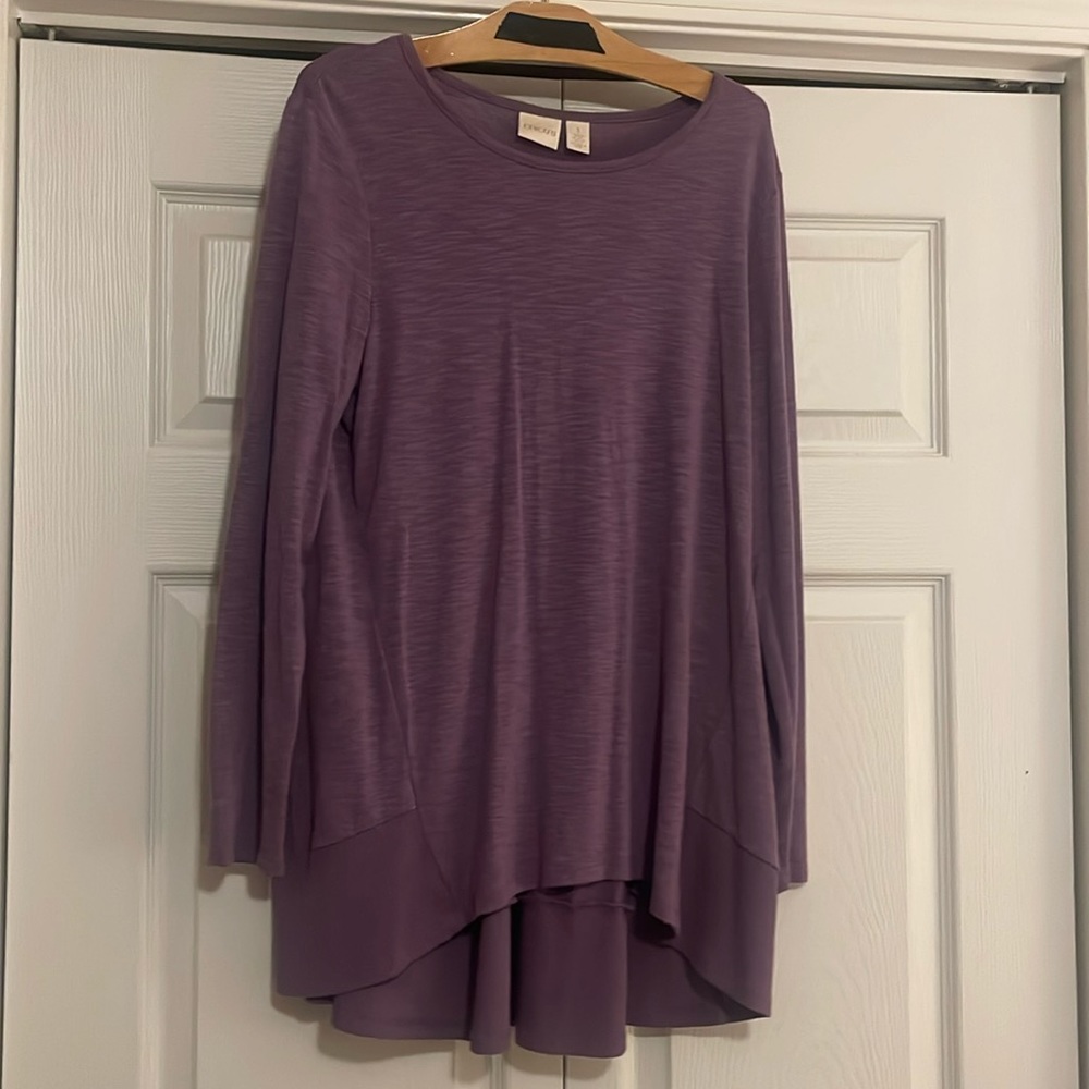 Chico’s Purple Long Sleeve Tunic Swing Top. Size Medium/Chico’s 1